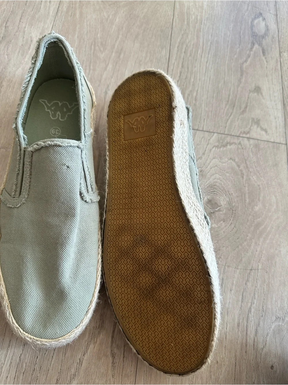 Kappa Olive Green Canvas Slip-On Espadrilles